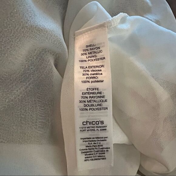 CHICO’S Silver Metallic Cardigan Sweater in Size S - Picture 5 of 5